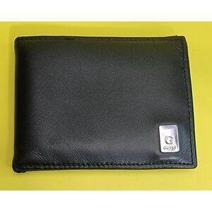 GUESS Genuine Leather Black Foldover Wallet
